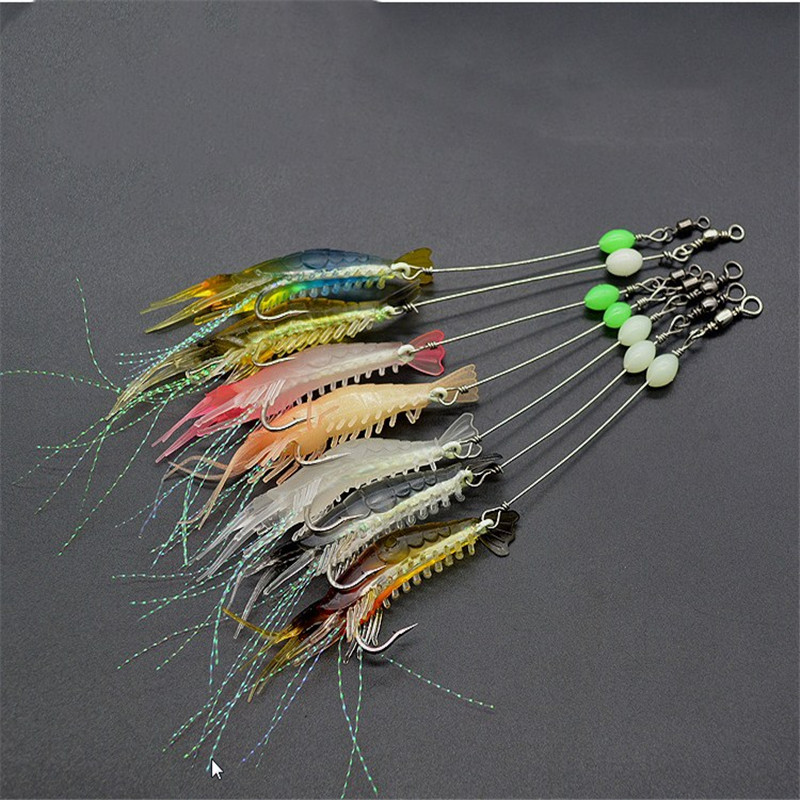 Fishing Lure Soft Plastic - 1Pcs Luminous Shrimp Silicone Fishing Soft