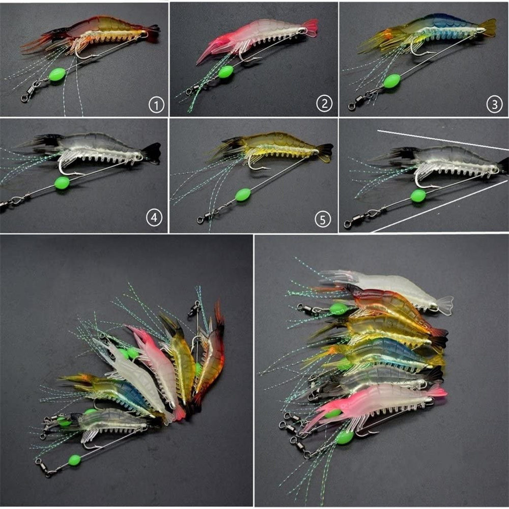 1Pcs Luminous Shrimp Silicone  - Fishing Lure Soft Plastic ulasan dan harga