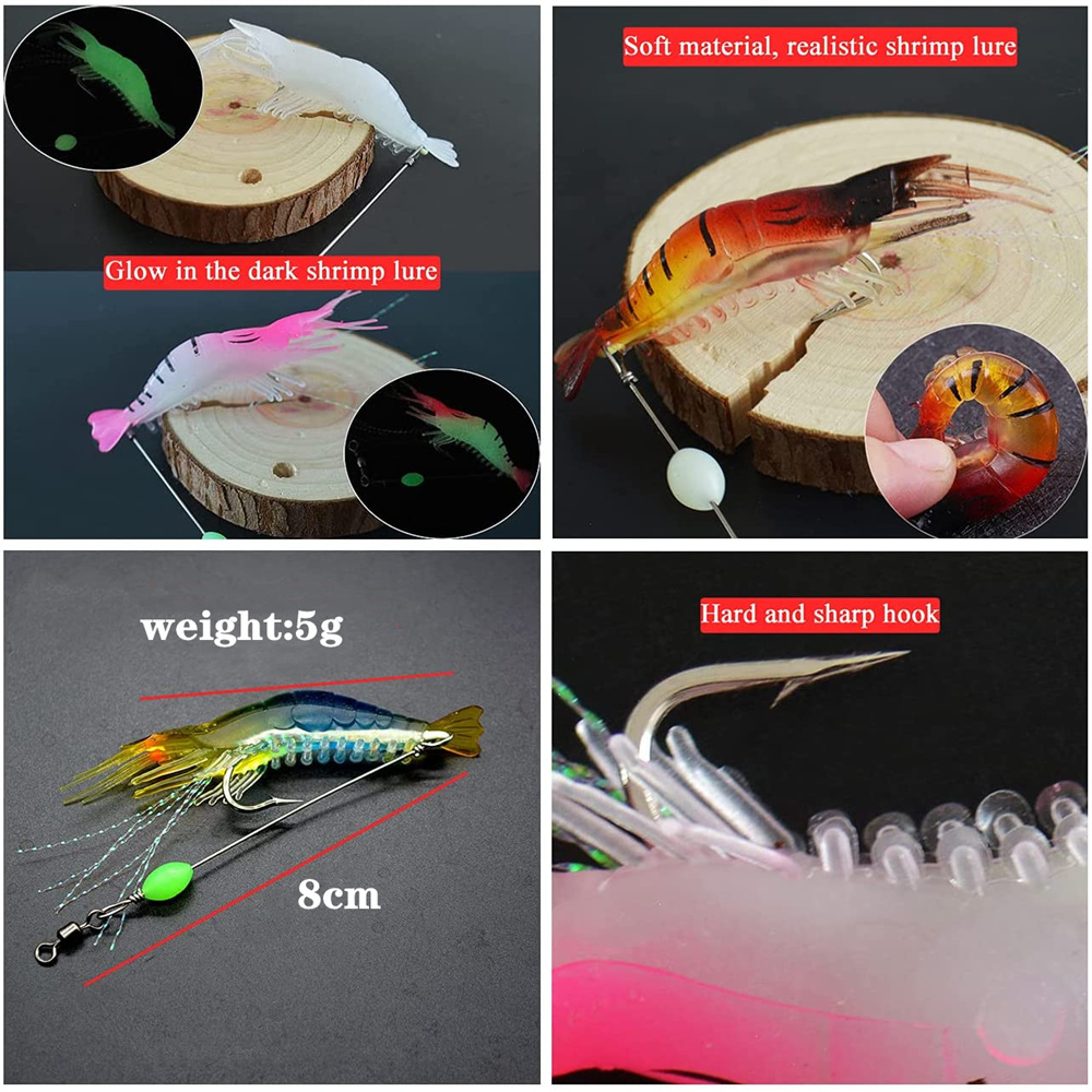 1Pcs Luminous Shrimp Silicone  - Fishing Lure Soft Plastic ulasan dan harga