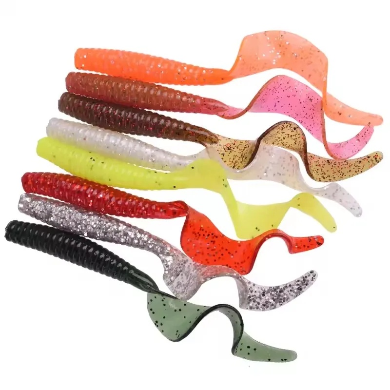5pcs/Lot Worm Curly Soft Bait  - Fishing Lure Swimbait ulasan dan harga