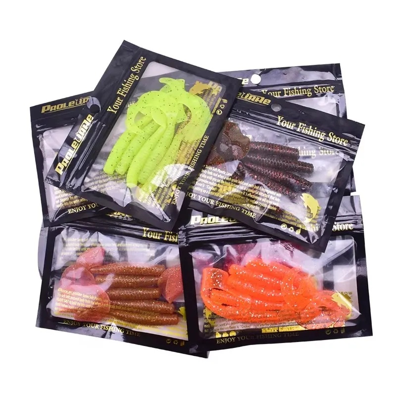 5pcs/Lot Worm Curly Soft Bait  - Fishing Lure Swimbait ulasan dan harga