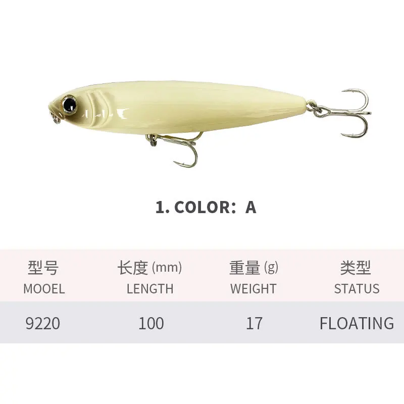 KNCONAN 100mm 17g Surface Penc - Fishing Lure Soft Plastic ulasan dan harga